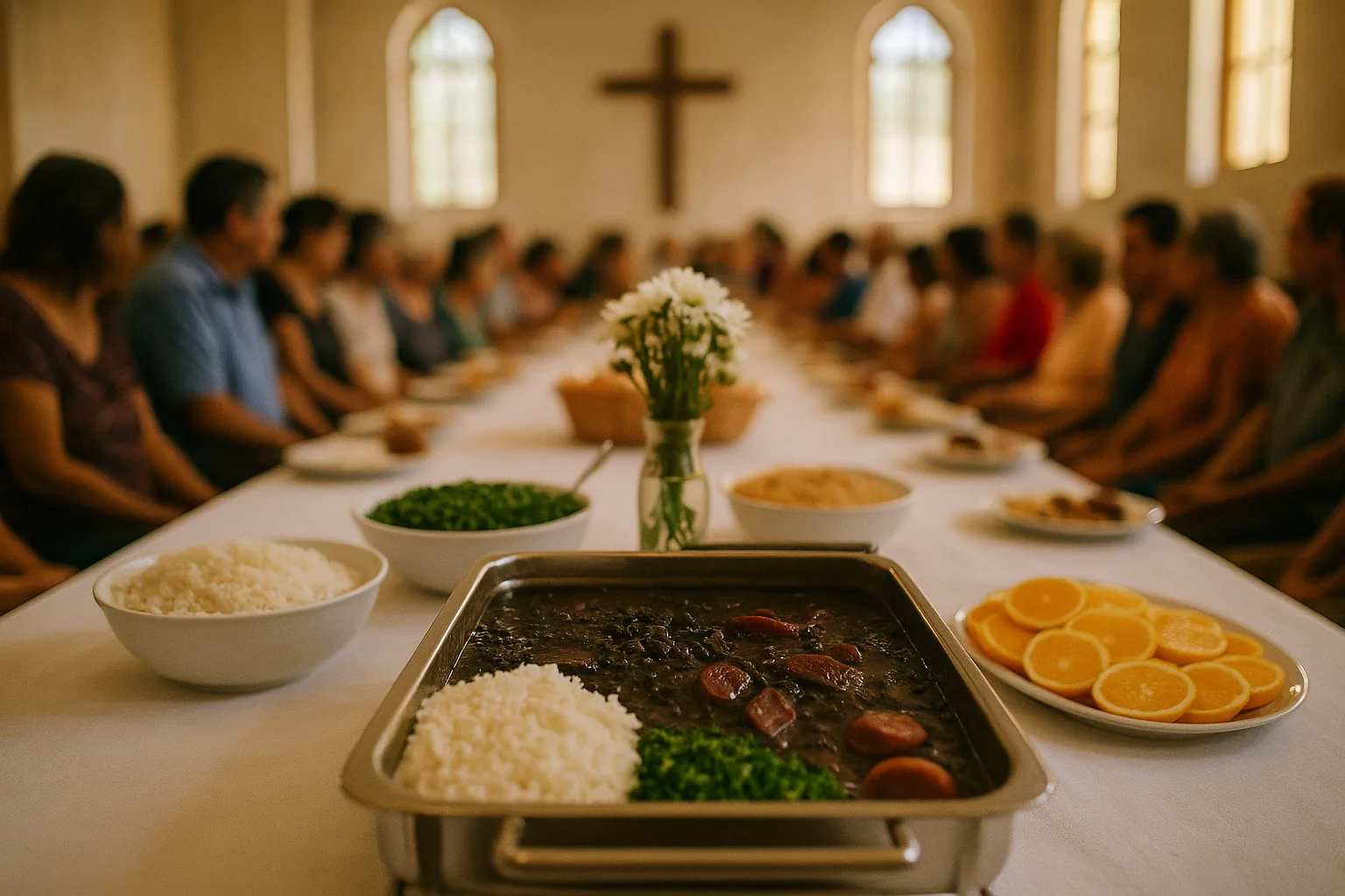 Servir em celebrações de fé exige sensibilidade. Como pensamos cada cardápio com reverência.